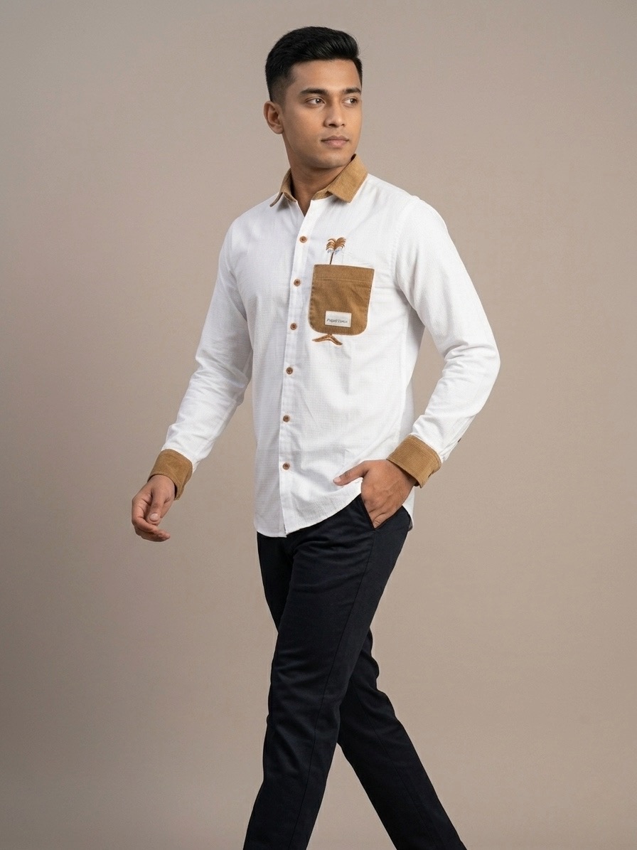 Premium Contrast Casual Shirt - Image 3