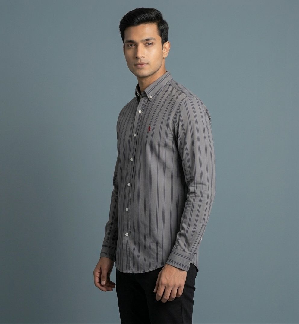Premium Stripe Full Sleeve Shirt For Men - Image 2