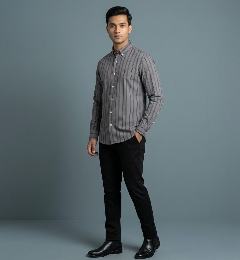 Premium Stripe Full Sleeve Shirt For Men - Image 3